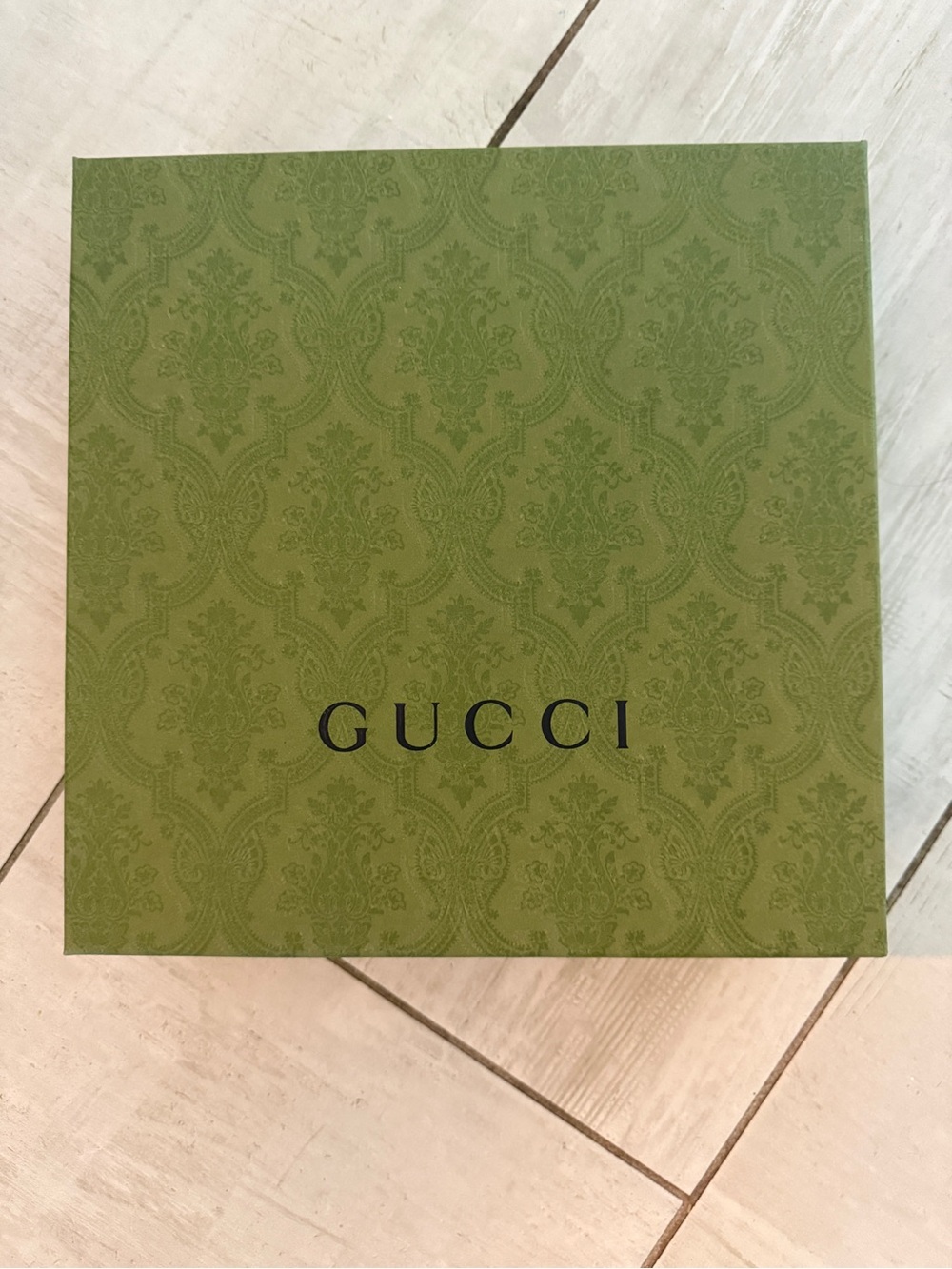 NWT Gucci Olive Green Patterned Gift Box